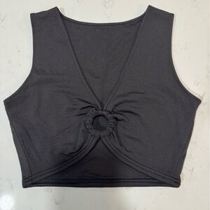 Black Sleeveless Crop Top